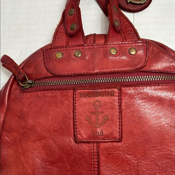 HARBOUR 2ND WINE RED SOFT LEATHER BACK PACK